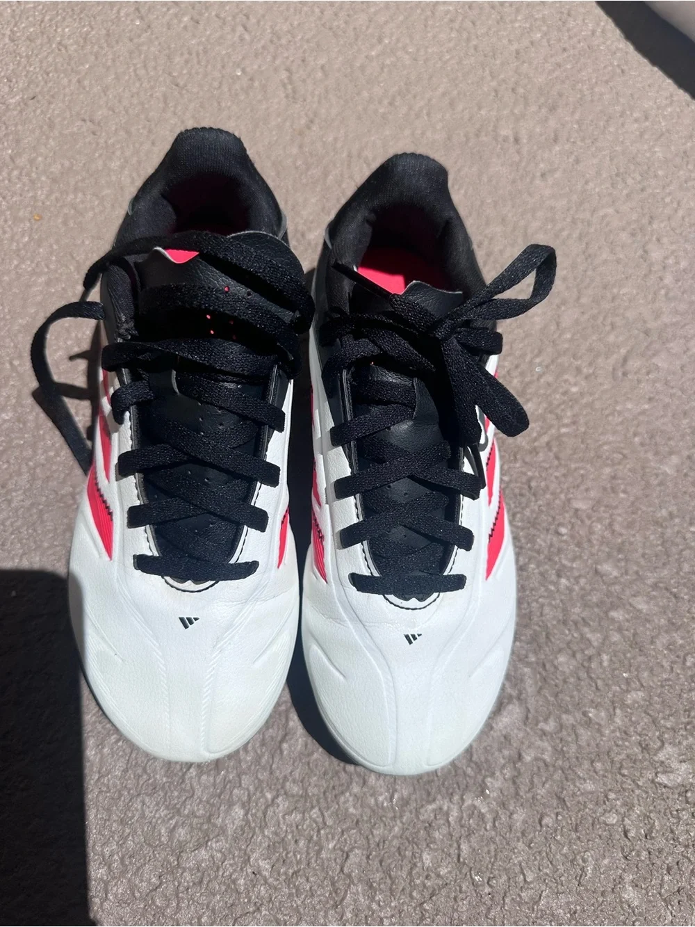 Adidas Kids White, Black and Red Soccer cleats